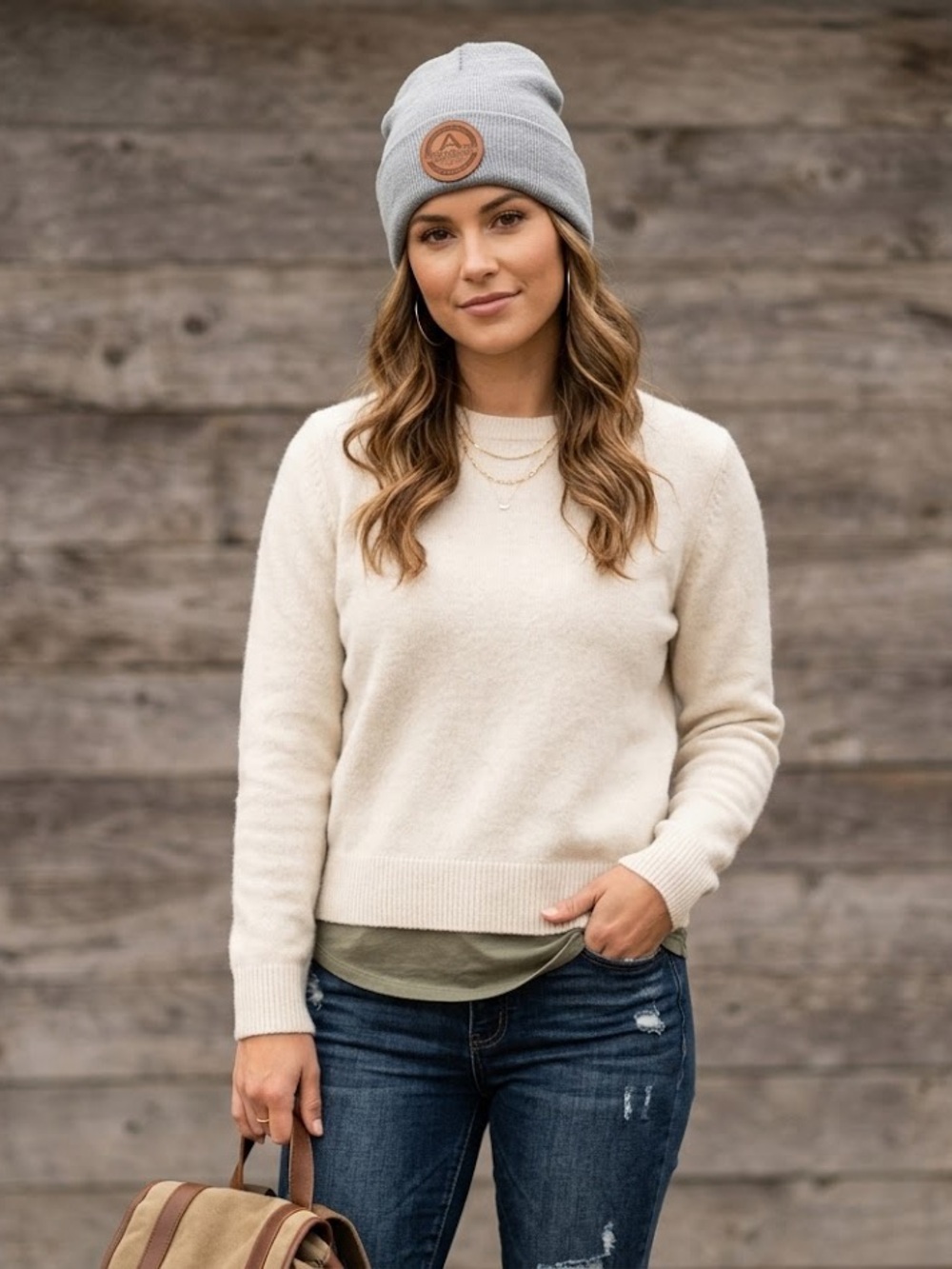 Tracked Out Adventures Grey Knit Beanie